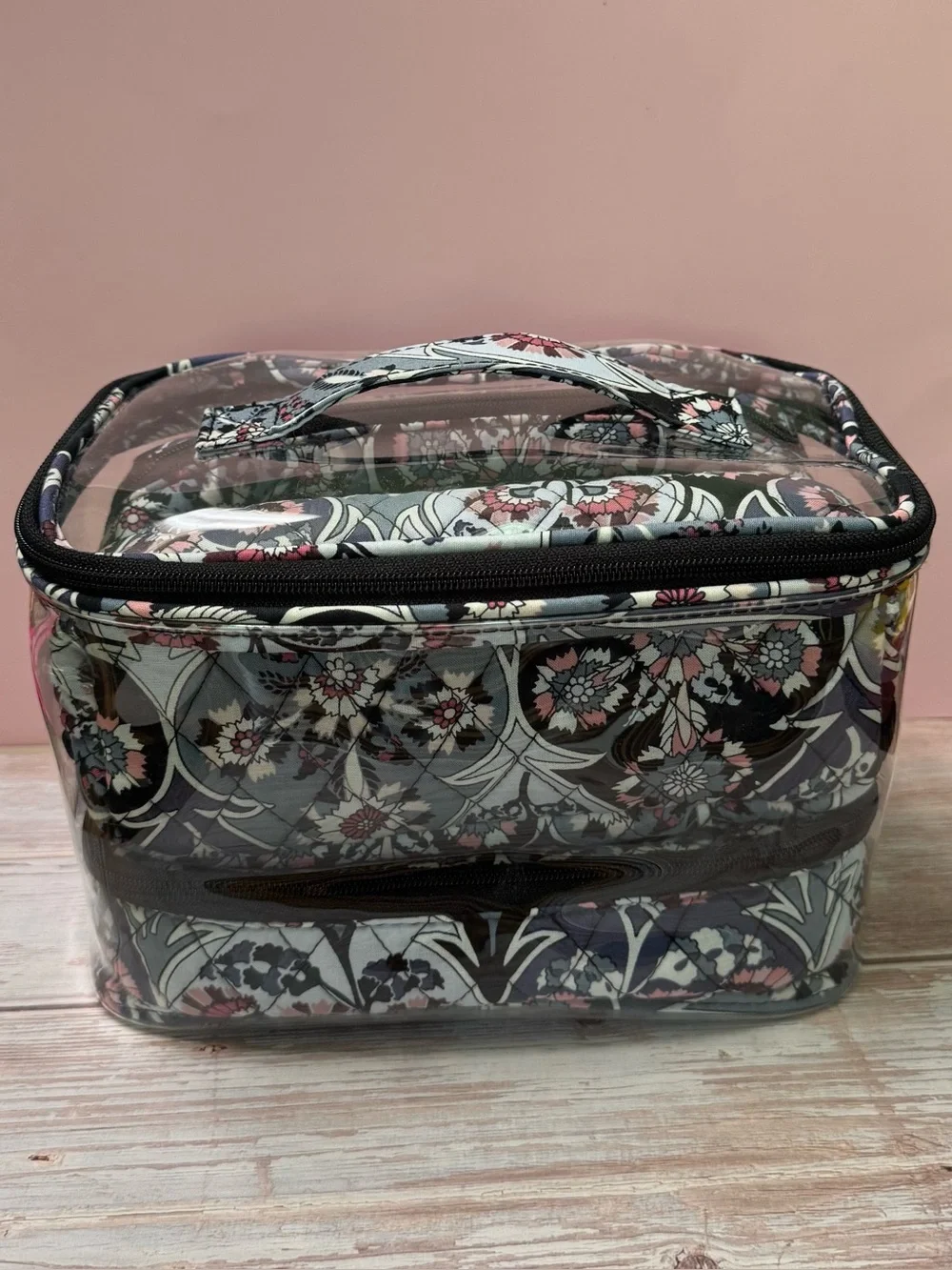 Vera Bradley 4 Pc Cosmetic Makeup Organizer Set in Cotton ORNATE BLOOMS